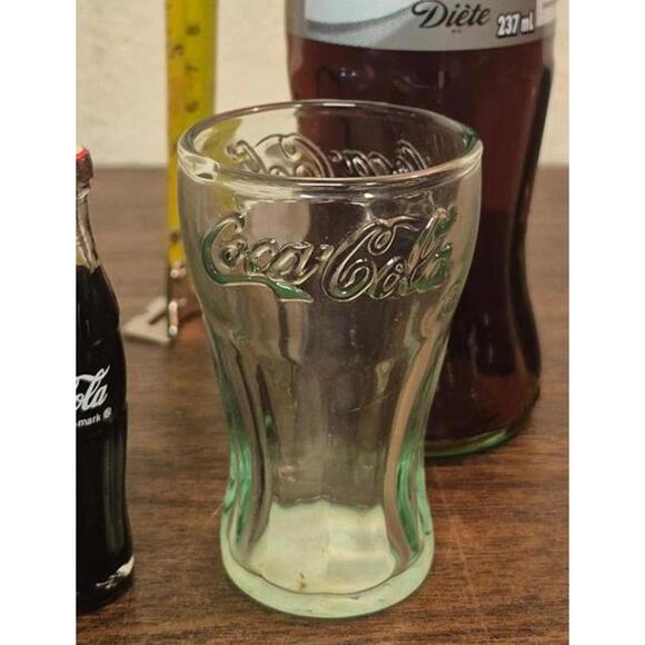 Vintage Coca-Cola Bottle and Miniature Bottle and Glass Set - Picture 3 of 6